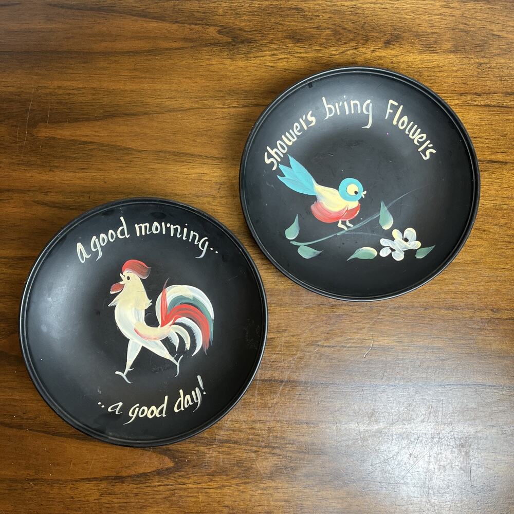 Pretty Kitchen Line Hanging Decorative Bowl Set Rooster & Song Bird Cottage VNT